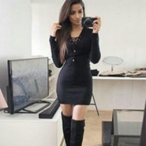 Black Laced up Dress